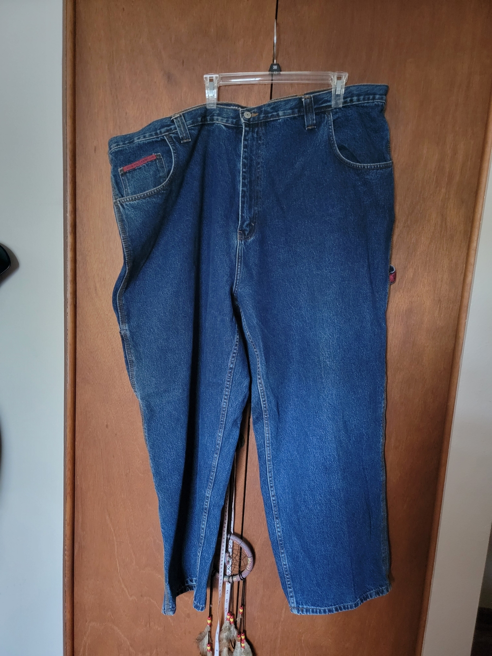 U.S. Polo Assn. Relaxed Dark Blue Denim Pants with Red Accent